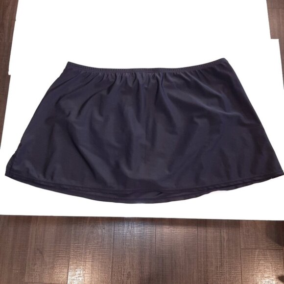 LIZ CLAIBORNE Swim Skirt Solid Black Plus Size 18W Tummy Control Panel - Picture 8 of 11